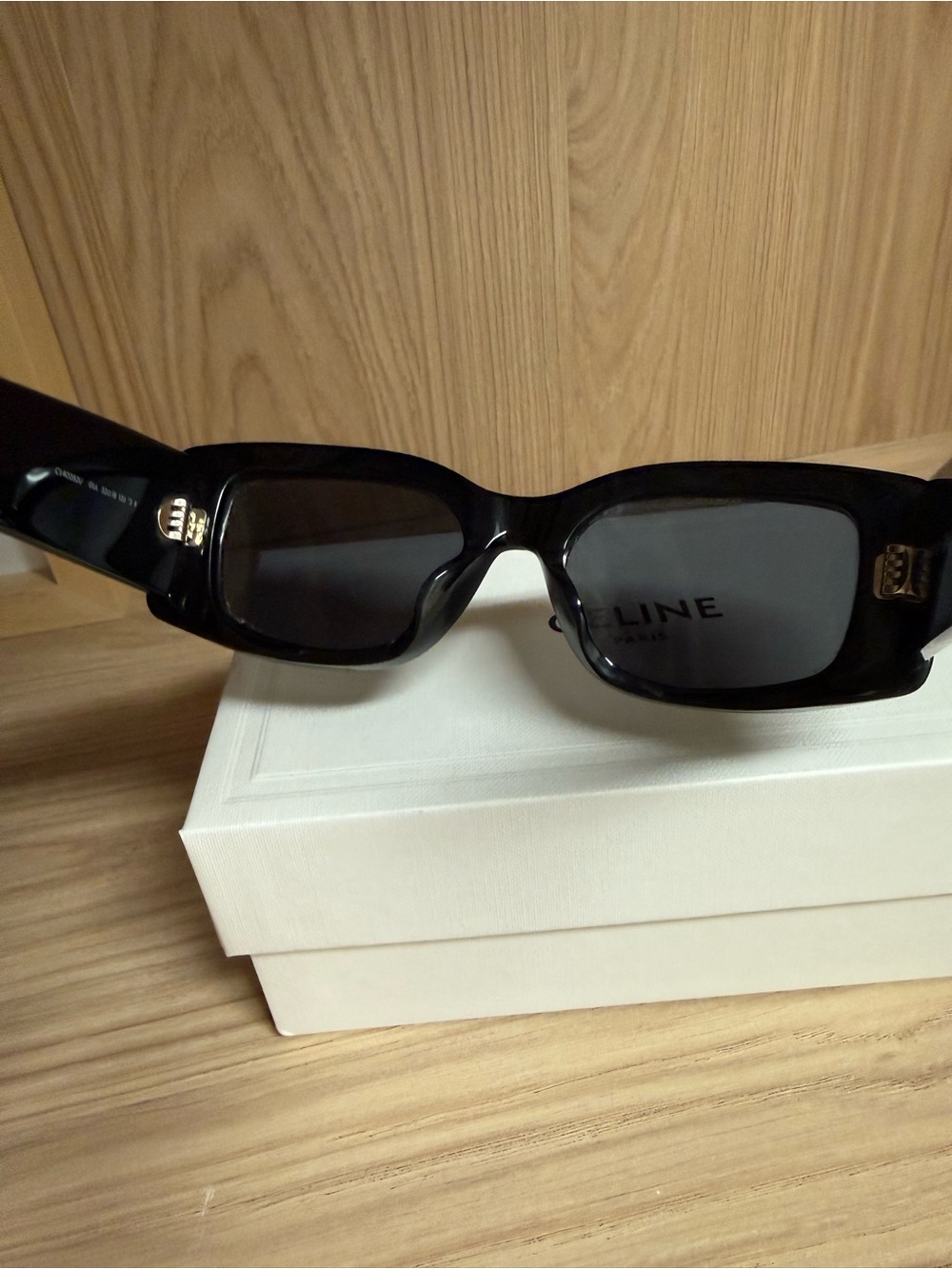 Celine Black Sunglasses with Silver Triomphe Detail - Picture 11 of 12